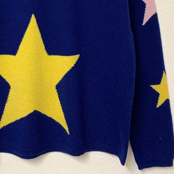 7 Seasons Star Print 100% Cashmere Sweater S - Picture 6 of 8